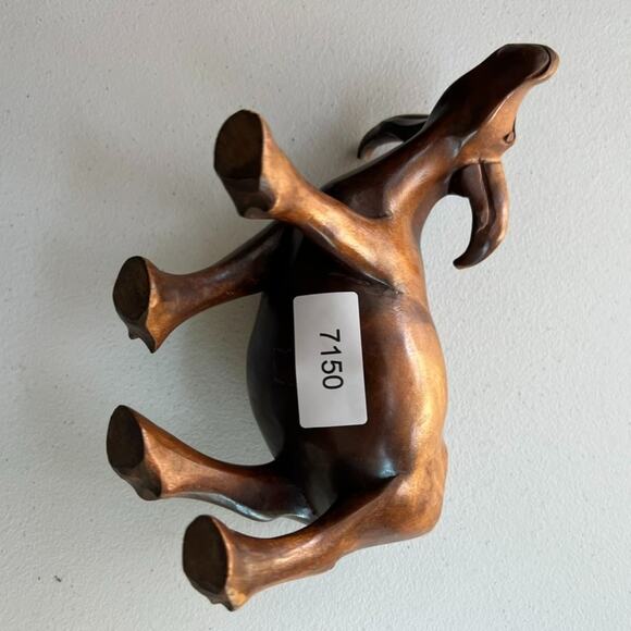 Vintage Water Buffalo Small Wood Figurine Sculpture Hand Carved 6" High - Picture 14 of 15